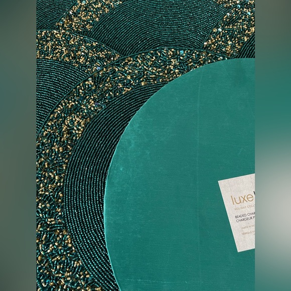 Teal and gold beaded placemats (set of 6) - Picture 6 of 7